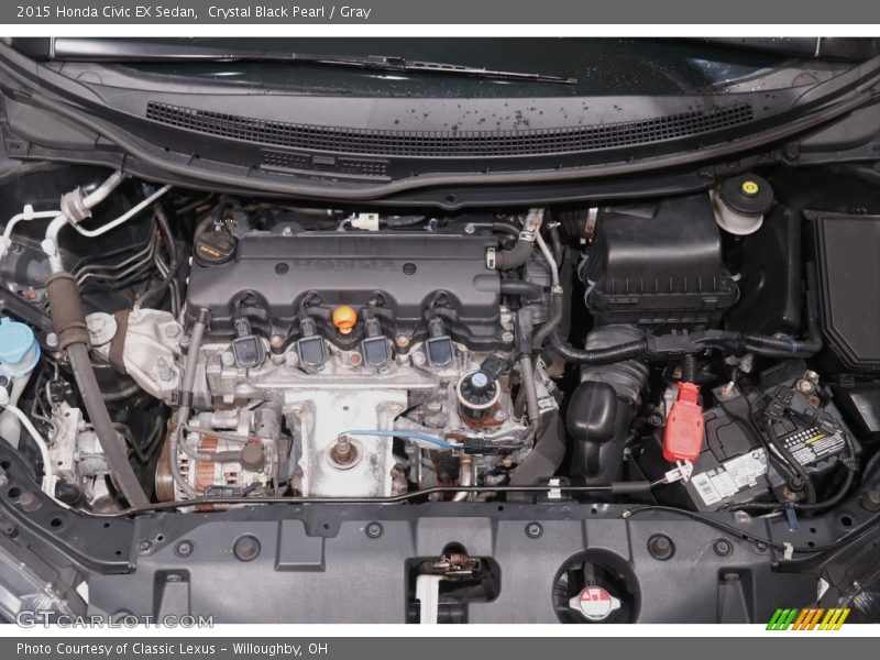 Crystal Black Pearl / Gray 2015 Honda Civic EX Sedan