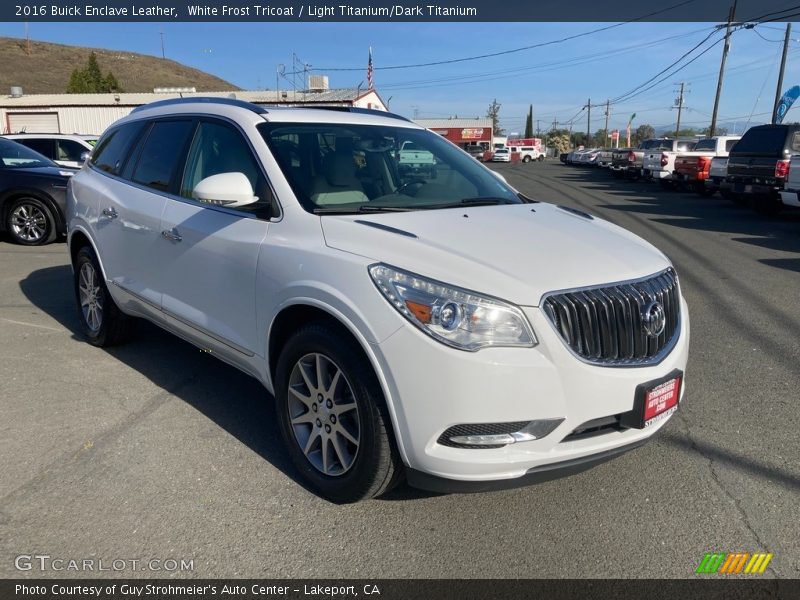 White Frost Tricoat / Light Titanium/Dark Titanium 2016 Buick Enclave Leather