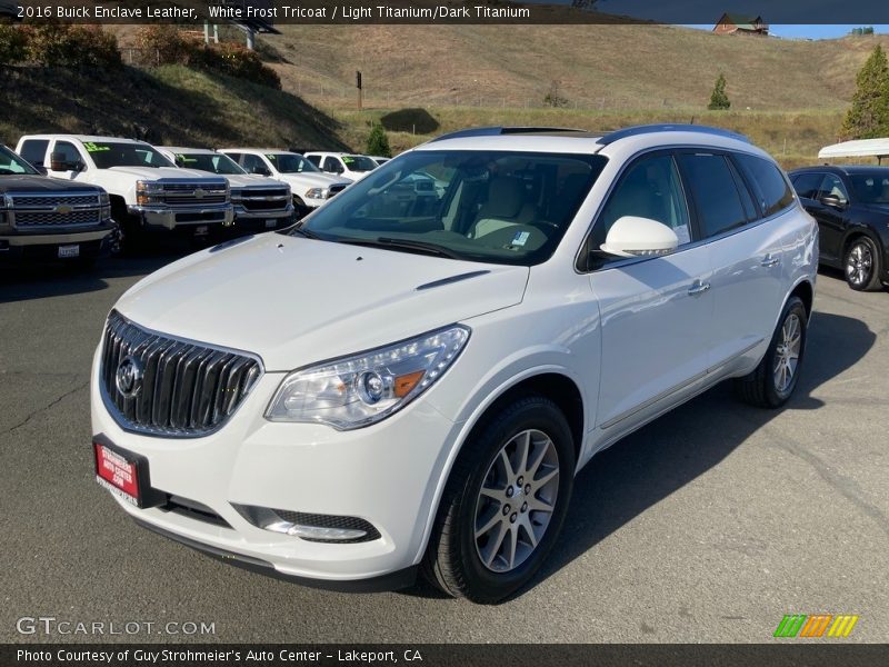 White Frost Tricoat / Light Titanium/Dark Titanium 2016 Buick Enclave Leather