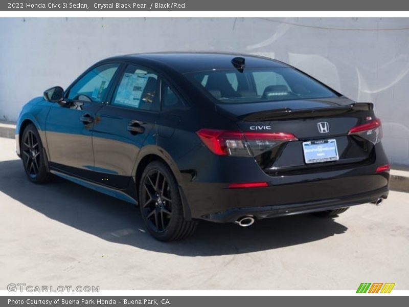 Crystal Black Pearl / Black/Red 2022 Honda Civic Si Sedan