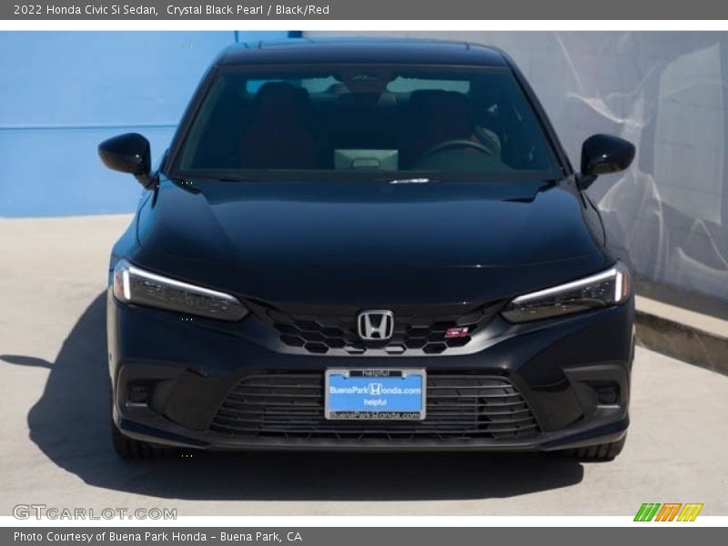 Crystal Black Pearl / Black/Red 2022 Honda Civic Si Sedan