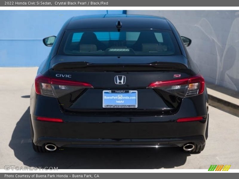 Crystal Black Pearl / Black/Red 2022 Honda Civic Si Sedan