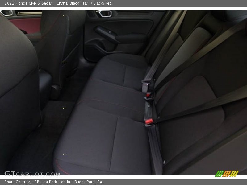 Crystal Black Pearl / Black/Red 2022 Honda Civic Si Sedan