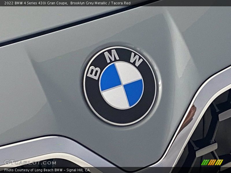 Brooklyn Grey Metallic / Tacora Red 2022 BMW 4 Series 430i Gran Coupe