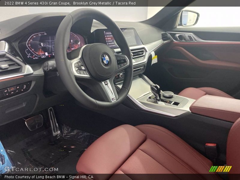 Brooklyn Grey Metallic / Tacora Red 2022 BMW 4 Series 430i Gran Coupe