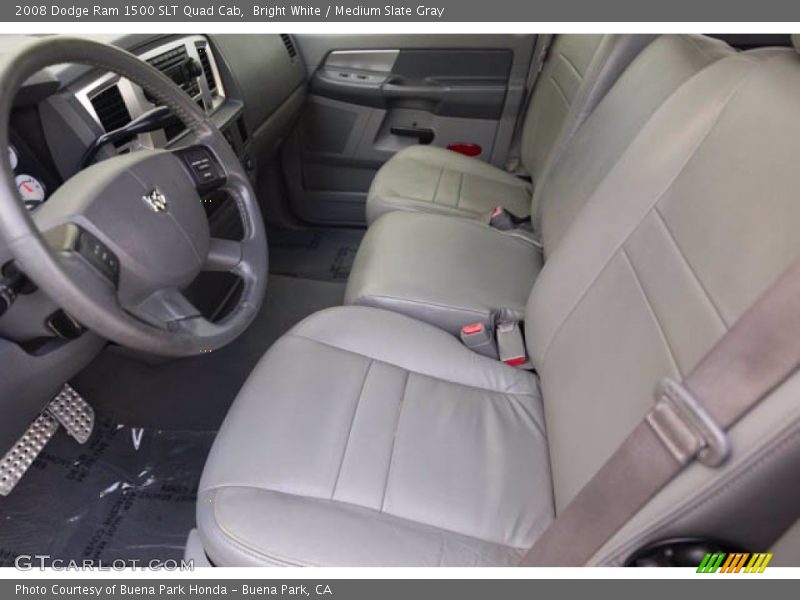 Bright White / Medium Slate Gray 2008 Dodge Ram 1500 SLT Quad Cab