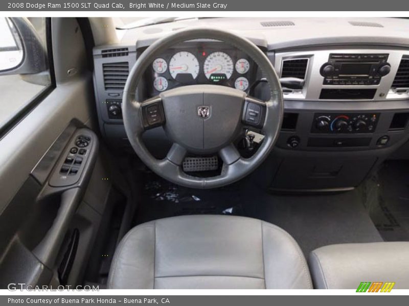 Bright White / Medium Slate Gray 2008 Dodge Ram 1500 SLT Quad Cab