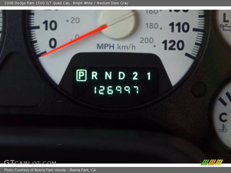 Bright White / Medium Slate Gray 2008 Dodge Ram 1500 SLT Quad Cab