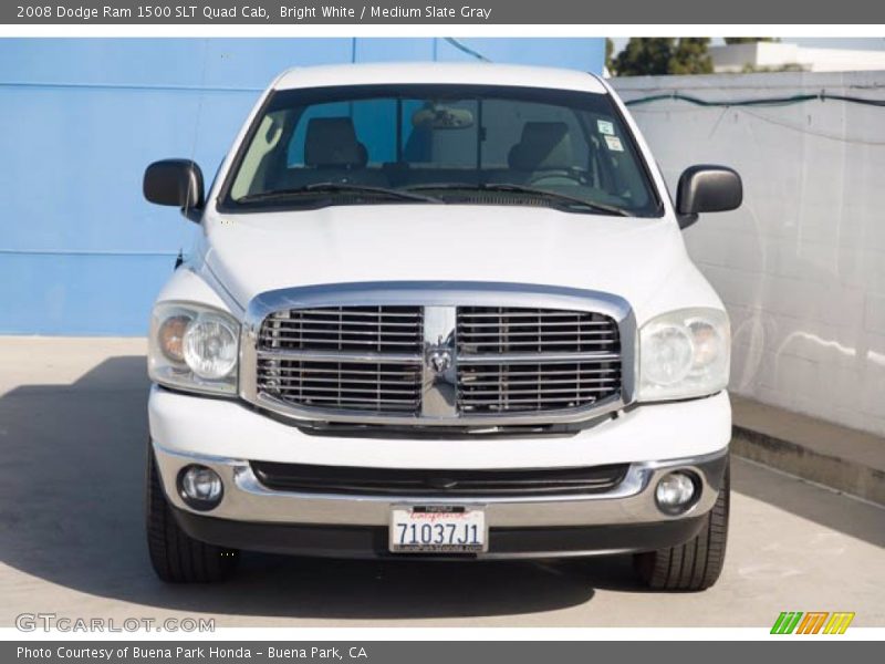 Bright White / Medium Slate Gray 2008 Dodge Ram 1500 SLT Quad Cab