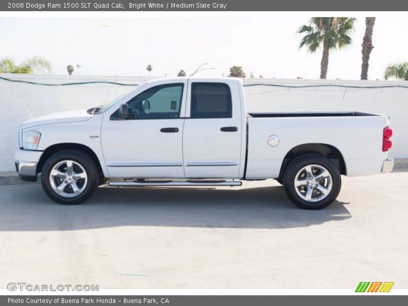 Bright White / Medium Slate Gray 2008 Dodge Ram 1500 SLT Quad Cab