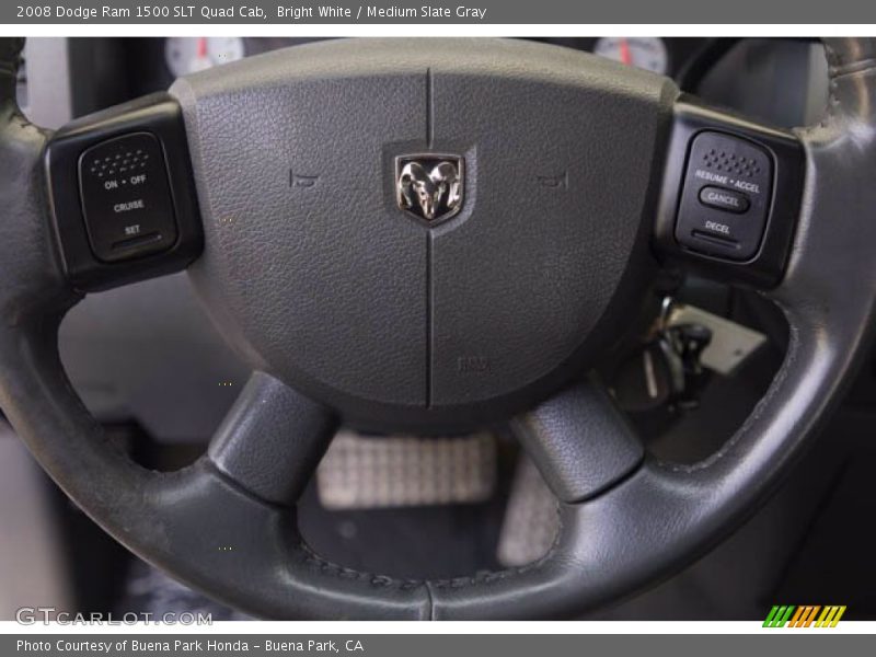 Bright White / Medium Slate Gray 2008 Dodge Ram 1500 SLT Quad Cab