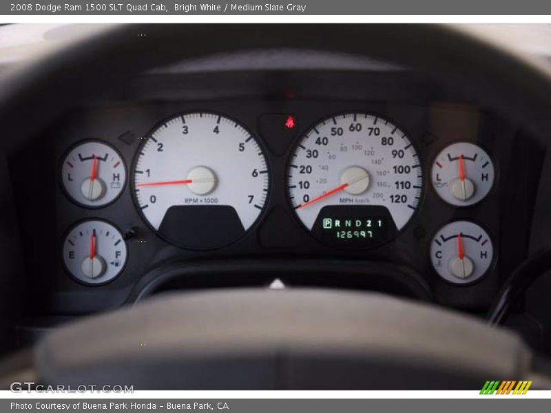 Bright White / Medium Slate Gray 2008 Dodge Ram 1500 SLT Quad Cab