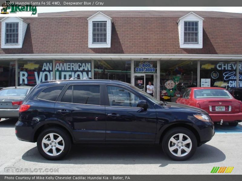 Deepwater Blue / Gray 2009 Hyundai Santa Fe SE 4WD