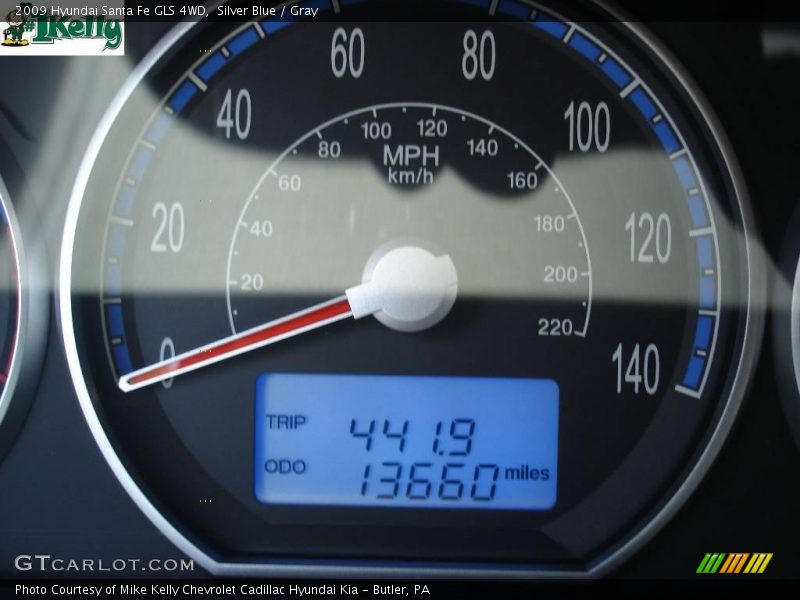 Silver Blue / Gray 2009 Hyundai Santa Fe GLS 4WD