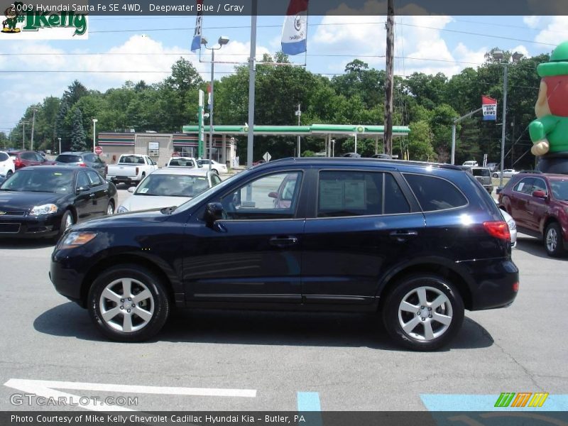 Deepwater Blue / Gray 2009 Hyundai Santa Fe SE 4WD