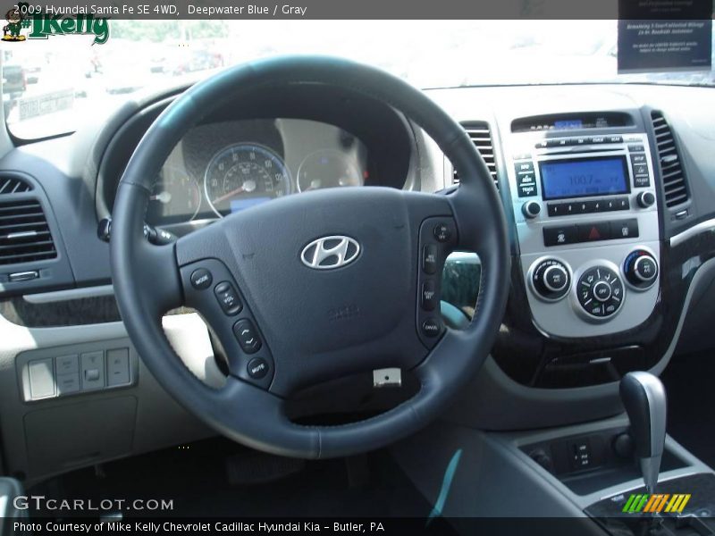 Deepwater Blue / Gray 2009 Hyundai Santa Fe SE 4WD