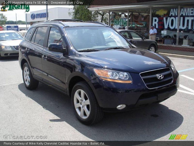 Deepwater Blue / Gray 2009 Hyundai Santa Fe SE 4WD