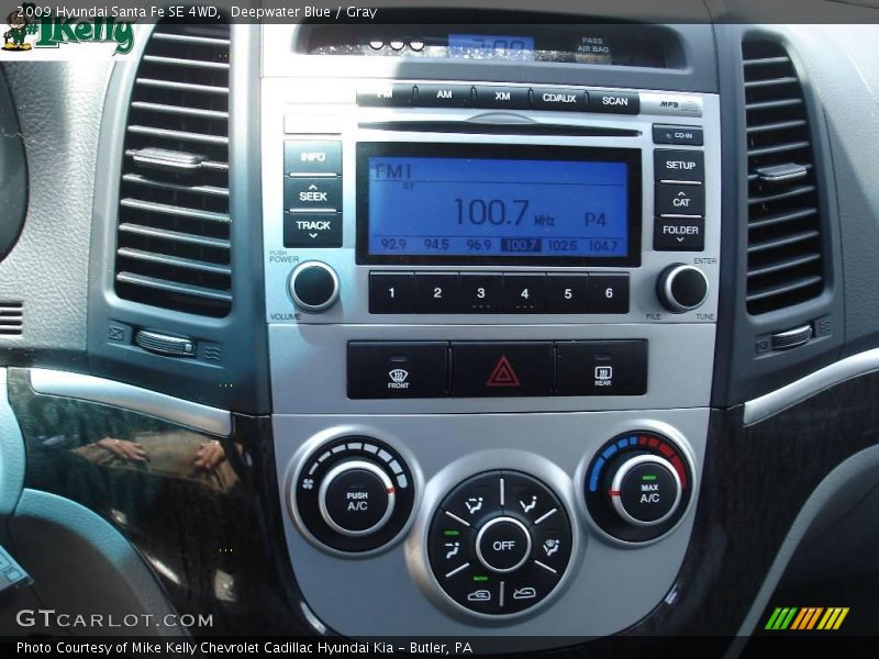 Deepwater Blue / Gray 2009 Hyundai Santa Fe SE 4WD