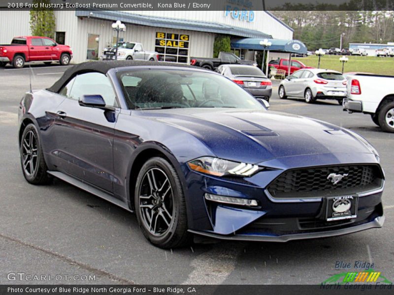 Kona Blue / Ebony 2018 Ford Mustang EcoBoost Premium Convertible