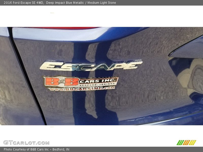 Deep Impact Blue Metallic / Medium Light Stone 2016 Ford Escape SE 4WD