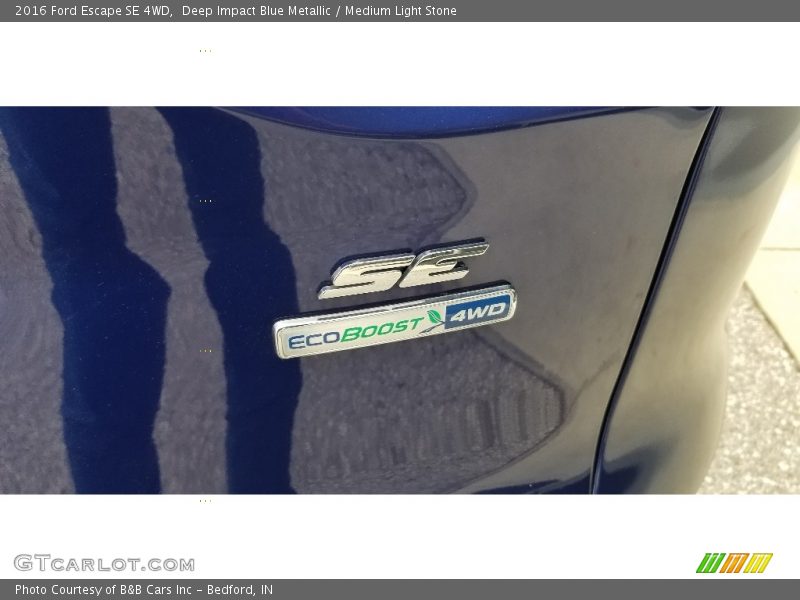 Deep Impact Blue Metallic / Medium Light Stone 2016 Ford Escape SE 4WD