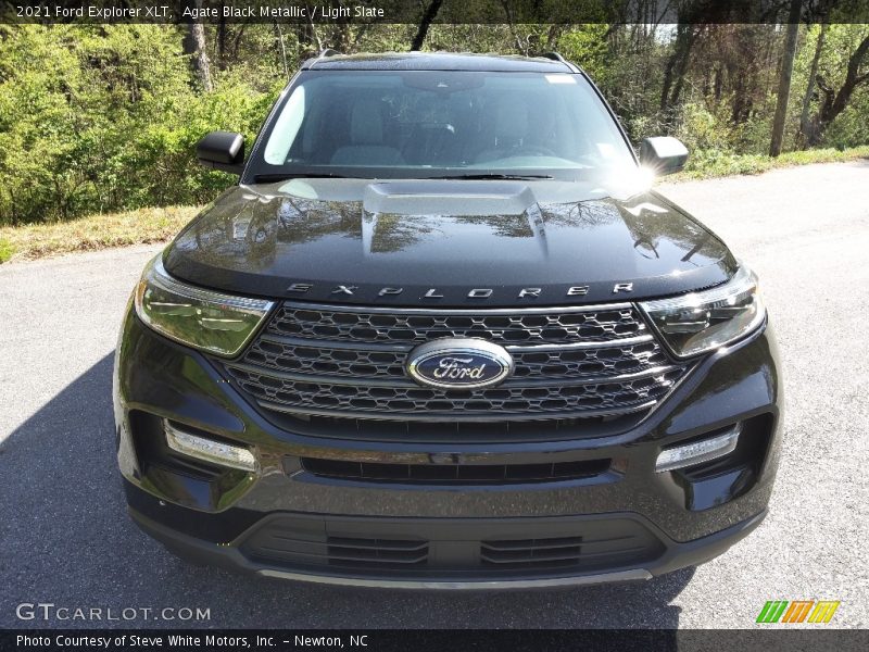 Agate Black Metallic / Light Slate 2021 Ford Explorer XLT