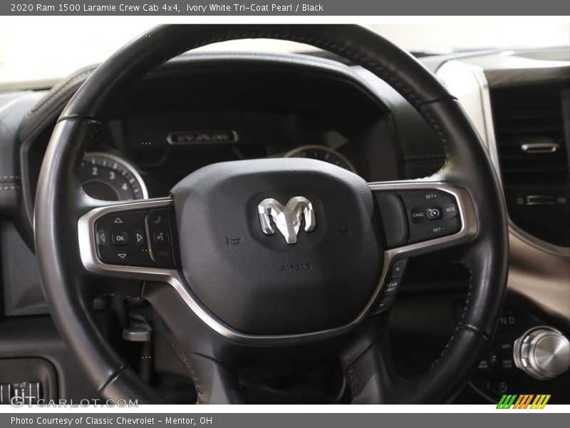 Ivory White Tri-Coat Pearl / Black 2020 Ram 1500 Laramie Crew Cab 4x4