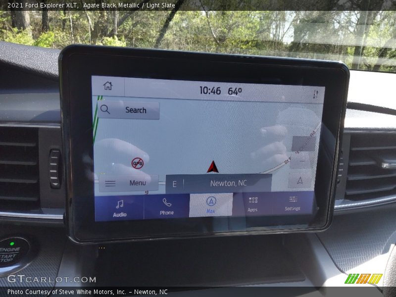 Agate Black Metallic / Light Slate 2021 Ford Explorer XLT