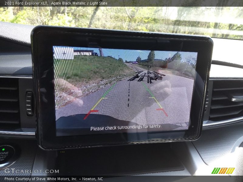 Agate Black Metallic / Light Slate 2021 Ford Explorer XLT