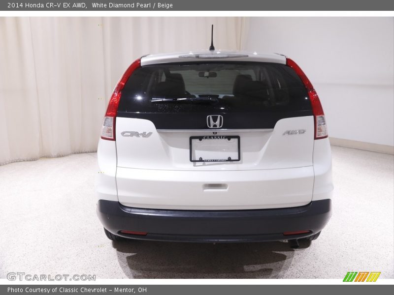 White Diamond Pearl / Beige 2014 Honda CR-V EX AWD