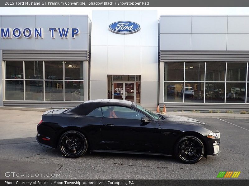 Shadow Black / Showstopper Red 2019 Ford Mustang GT Premium Convertible