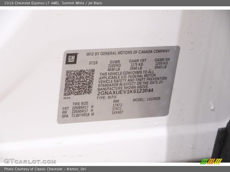 Summit White / Jet Black 2019 Chevrolet Equinox LT AWD