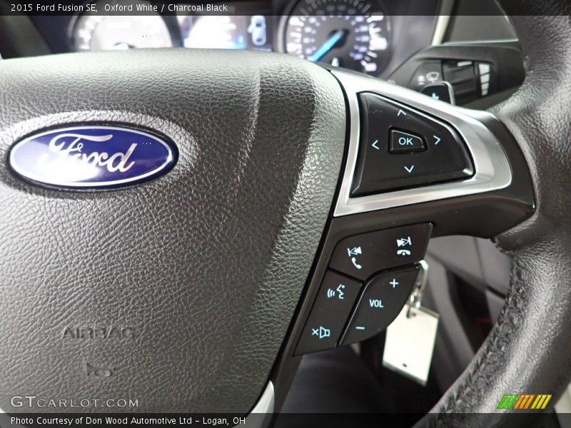 Oxford White / Charcoal Black 2015 Ford Fusion SE