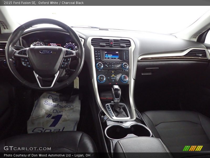 Oxford White / Charcoal Black 2015 Ford Fusion SE