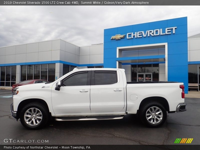 Summit White / Gideon/Very Dark Atmosphere 2019 Chevrolet Silverado 1500 LTZ Crew Cab 4WD