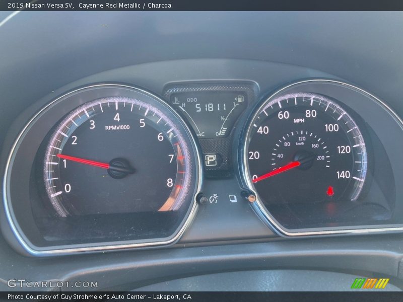 Cayenne Red Metallic / Charcoal 2019 Nissan Versa SV