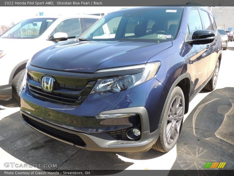 Obsidian Blue Pearl / Black 2022 Honda Pilot Sport AWD