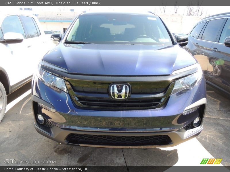 Obsidian Blue Pearl / Black 2022 Honda Pilot Sport AWD