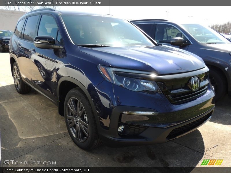 Obsidian Blue Pearl / Black 2022 Honda Pilot Sport AWD