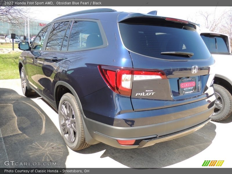 Obsidian Blue Pearl / Black 2022 Honda Pilot Sport AWD