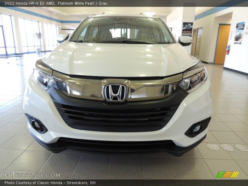 Platinum White Pearl / Gray 2022 Honda HR-V EX AWD