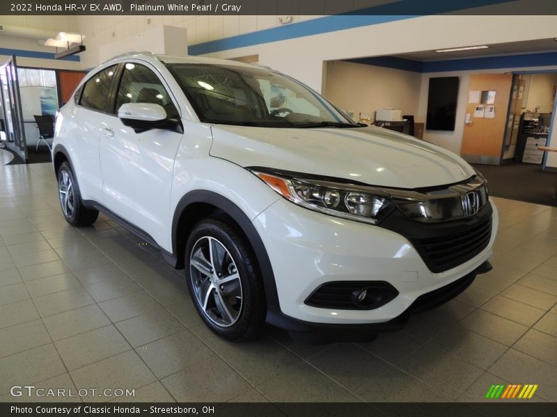 Platinum White Pearl / Gray 2022 Honda HR-V EX AWD