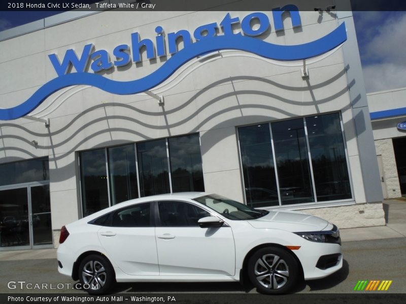 Taffeta White / Gray 2018 Honda Civic LX Sedan