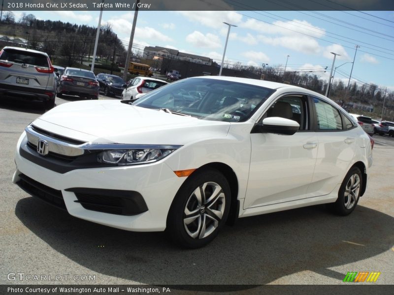 Taffeta White / Gray 2018 Honda Civic LX Sedan