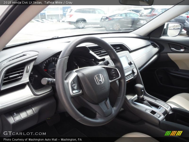 Taffeta White / Gray 2018 Honda Civic LX Sedan
