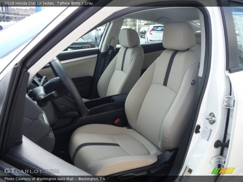 Taffeta White / Gray 2018 Honda Civic LX Sedan