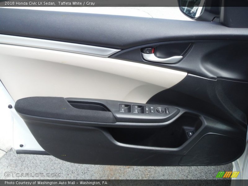 Taffeta White / Gray 2018 Honda Civic LX Sedan