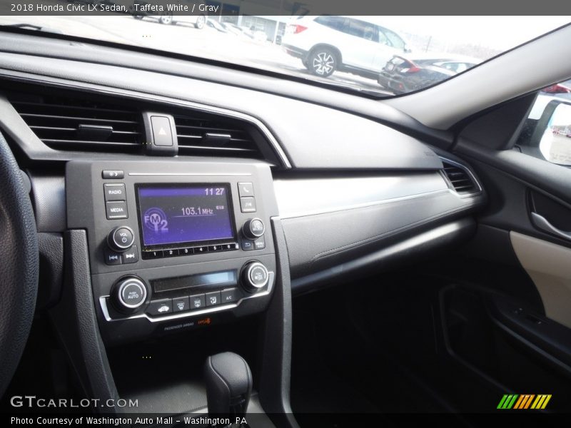 Taffeta White / Gray 2018 Honda Civic LX Sedan