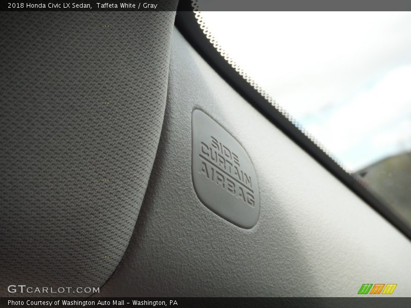 Taffeta White / Gray 2018 Honda Civic LX Sedan