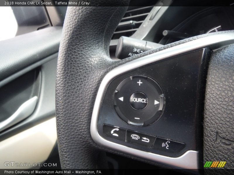 Taffeta White / Gray 2018 Honda Civic LX Sedan